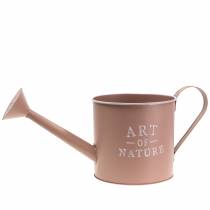 Produkt Doniczka dekoracyjna/konewka w stylu vintage, antyczny różowy cynk, Ø16,5 cm, wys. 17 cm