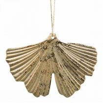 Wisiorek z liści miłorzębu Ginkgo Vintage Deco Metal 15×11cm 4szt