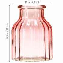 Produkt Szklany wazon na kwiaty retro różowy przyciemniany Ø11cm H14.5cm 2szt