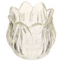 Produkt Szklany świecznik typu tealight tulipan szkło przezroczyste Ø7cm wys.7cm 2szt