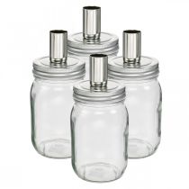 Produkt Szkło dekoracyjne ze świecznikiem ozdoba na świeczkę Ø8cm W17,5cm 4 sztuki