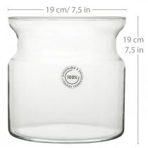 Wazon szklany przezroczysty szklany wazon dekoracyjny Ø19cm W19cm