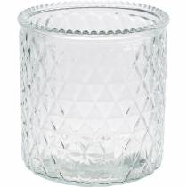 Dekoracyjny szklany diamentowy szklany wazon przezroczysty wazon na kwiaty 2 szt.