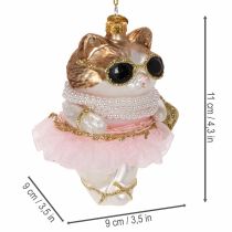 Produkt Szklane ozdoby koty z tutu jako ozdoba choinkowa 11cm 2szt.