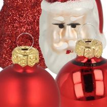 Produkt Mini figurki i kulki do dekoracji świątecznych różne rodzaje szkła 3cm 9 szt