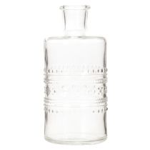 Produkt Butelka szklana z wzorem, cylindryczna, przezroczysta, wazon dekoracyjny, 15 cm, 6 szt.