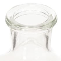 Produkt Butelka szklana z wzorem, cylindryczna, przezroczysta, wazon dekoracyjny, 15 cm, 6 szt.