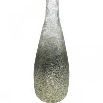 Produkt Wazon szklany dwukolorowy, dekoracja stołu z prawdziwego szkła bezbarwnego, srebrny wys.40cm