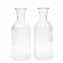 Produkt Ozdobna szklana butelka z żłobkowaną dekoracją przezroczysta Ø7,5cm W19cm 6 szt