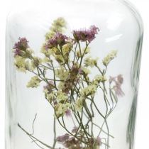 Produkt Szklanka ze świecznikiem, szklana dekoracja z suszonymi kwiatami W16cm Ø8,5cm