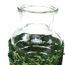 Deco Szklanka do butelek z basztą zielona H10cm 4szt.