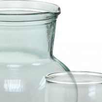 Szklany dzbanek ze szklankami, zestaw do serwowania napojów niebieskawy przezroczysty wys. 20 cm/11,5 cm 5 sztuk