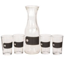 Produkt Karafka szklana wys. 27cm z 4 szklankami wys. 11cm