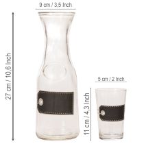 Produkt Karafka szklana wys. 27cm z 4 szklankami wys. 11cm