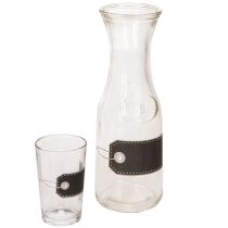Produkt Karafka szklana wys. 27cm z 4 szklankami wys. 11cm