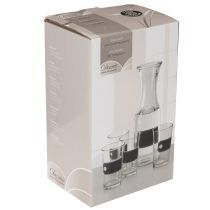 Produkt Karafka szklana wys. 27cm z 4 szklankami wys. 11cm