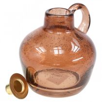 Produkt Świecznik szklany pręt świeca brązowy dekoracyjny dzbanek szklany wys. 15,5 cm