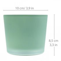 Szklana doniczka zielona sadzarka szklana wanna Ø10cm H8,5cm