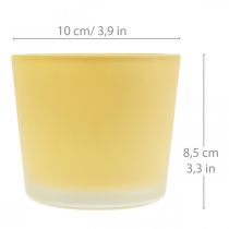 Szklana doniczka żółta donica szklana Ø10cm W8,5cm