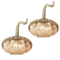 Produkt Szklana dekoracja stołu dynia jesienna szklana metalowa dynia wys. 14cm 2 szt.