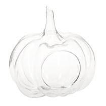 Produkt Szklana dynia z otworem, jesienna dekoracja dyni, przezroczysta, Ø21 cm, wys. 20 cm