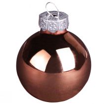 Produkt Bombki szklane choinkowe srebrne morelowe Ø4cm 24 szt