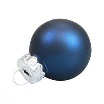Mini bombki świąteczne szklane niebieskie kulki szklane Ø2,5cm 20szt