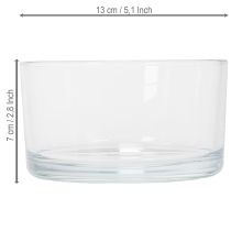 Produkt Przezroczysta szklana misa, mała misa do wszechstronnych szklanych dekoracji, kwiatów, sukulentów i świec, 13 cm