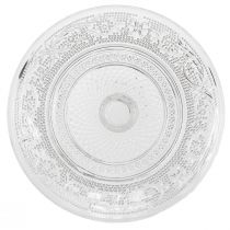 Produkt Talerz szklany na nóżce Płaska szklana miska z przezroczystym wzorem Ø15cm