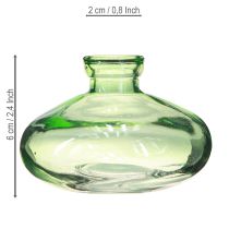 Produkt Wazon szklany cebulkowy zielony mini wazony szklane Ø9cm H6cm 6 szt