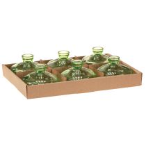 Produkt Wazon szklany cebulkowy zielony mini wazony szklane Ø9cm H6cm 6 szt