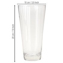 Produkt Wazon szklany stożkowy wazon na kwiaty transparentny Ø10cm H20cm