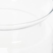 Produkt Wazon szklany przezroczysty, dekoracyjny wazon szklany z rantem, na świecznik lub wazon na kwiaty, 15 cm