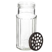 Produkt Szklana butelka w metalowym koszyku, idealna jako element dekoracyjny w salonie, 20 cm