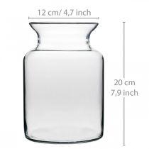 Produkt Szklany wazon na kwiaty szeroki przezroczysty Ø12cm H20cm