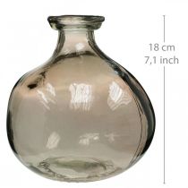 Szklany wazon okrągły brązowy szklany wazon dekoracyjny rustykalny Ø16,5cm W18cm