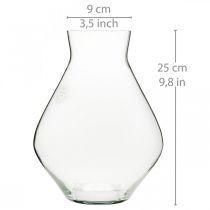 Wazon szklany bulwiasty szklany wazon przezroczysty dekoracyjny wazon Ø20cm W25cm