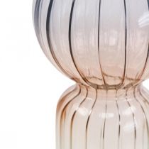 Szklany wazon Deco Wazon Niebieski Brązowy Przezroczysty Mini wazon Ø8cm W17cm