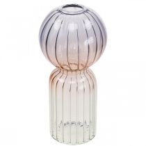 Produkt Szklany wazon Deco Wazon Niebieski Brązowy Przezroczysty Mini wazon Ø8cm W17cm