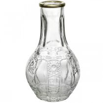 Szklany wazon o wyglądzie kryształu, wazon na kwiaty ze złotym brzegiem Ø6,5 cm W11,5 cm