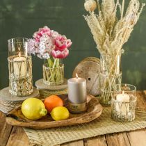 Produkt Szklany wazon walec pleciony z traw wazon dekoracyjny Ø8cm W21,5cm