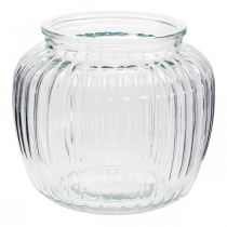 Produkt Wazon szklany żebrowany wazon szklany Ø14cm W13cm 2szt