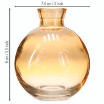 Produkt Wazony szklane w kształcie cebulek mini dekoracyjne pomarańczowe Ø7,5cm wys.9cm 6 szt.
