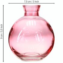 Produkt Wazony szklane w kształcie cebulek różowe retro mini wazony Ø7,5cm H9cm 6 szt