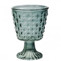 Puchar szklany z nóżką, lampion szklany Ø11cm H15,5cm