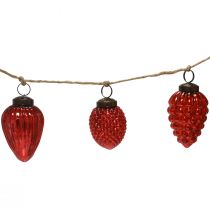 Produkt Szklana girlanda w kształcie stożka Ozdoba choinkowa wisząca dekoracja czerwona 120cm