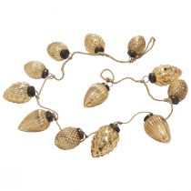 Produkt Szklana girlanda w kształcie stożka wisząca dekoracja świąteczna złota 120cm