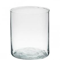 Okrągły szklany wazon, cylinder z przezroczystego szkła Ø9cm W10,5cm