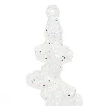Produkt Sople brokatowe do zawieszenia dekoracji zimowej białe 24cm 8szt