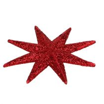 Gwiazda brokatowa czerwona Ø10cm 12szt.